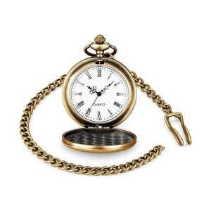Reloj de bolsillo quartz para abuelo con cadena