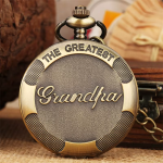 Reloj de bolsillo quartz para abuelo con cadena