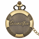 Reloj de bolsillo quartz para abuelo con cadena