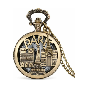 Reloj de bolsillo quartz París con cadena