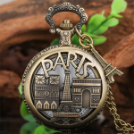 Reloj de bolsillo quartz París con cadena