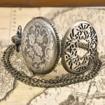 Reloj de bolsillo quartz steampunk de aleación