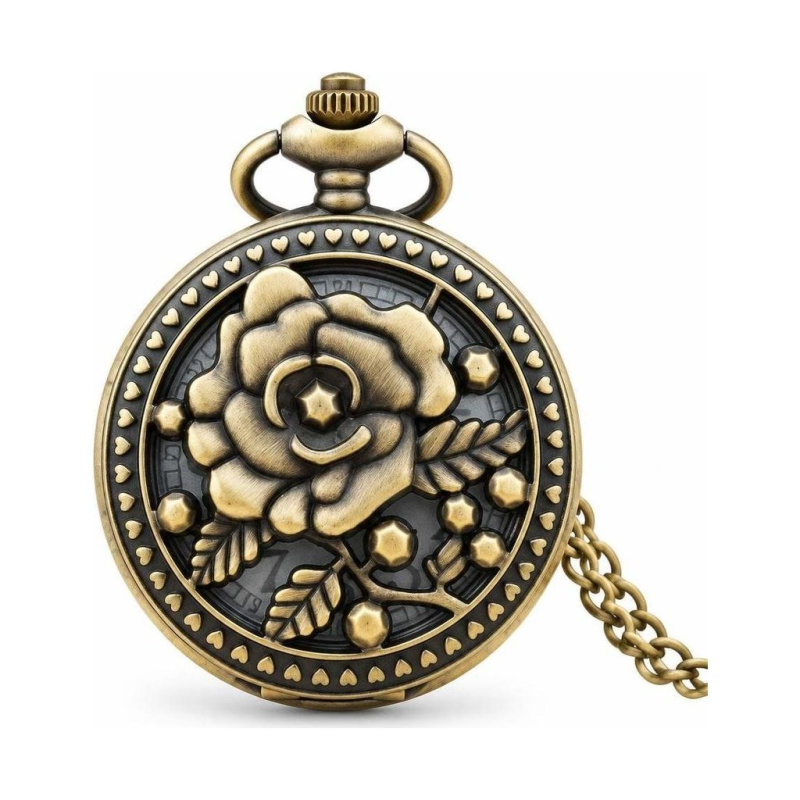 Reloj de bolsillo quartz vintage color bronce