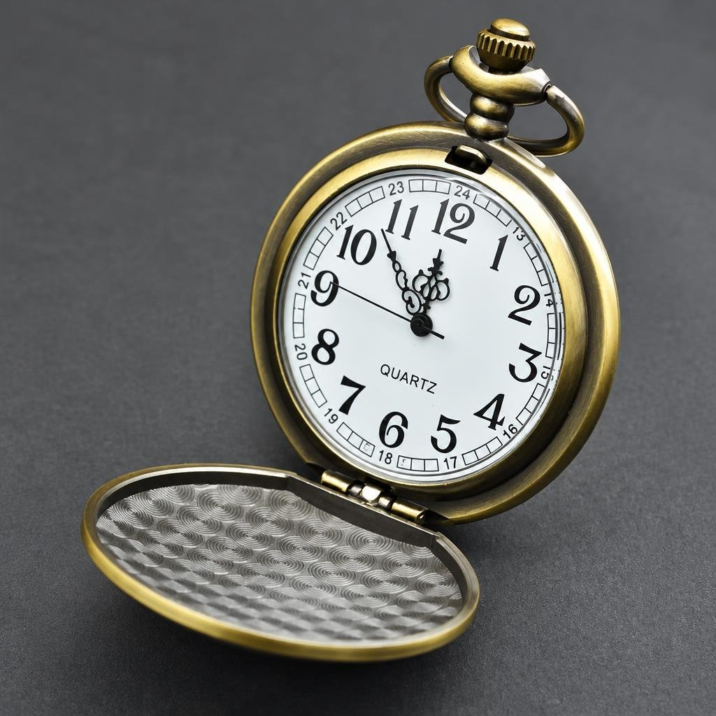 Reloj de bolsillo quartz vintage color bronce
