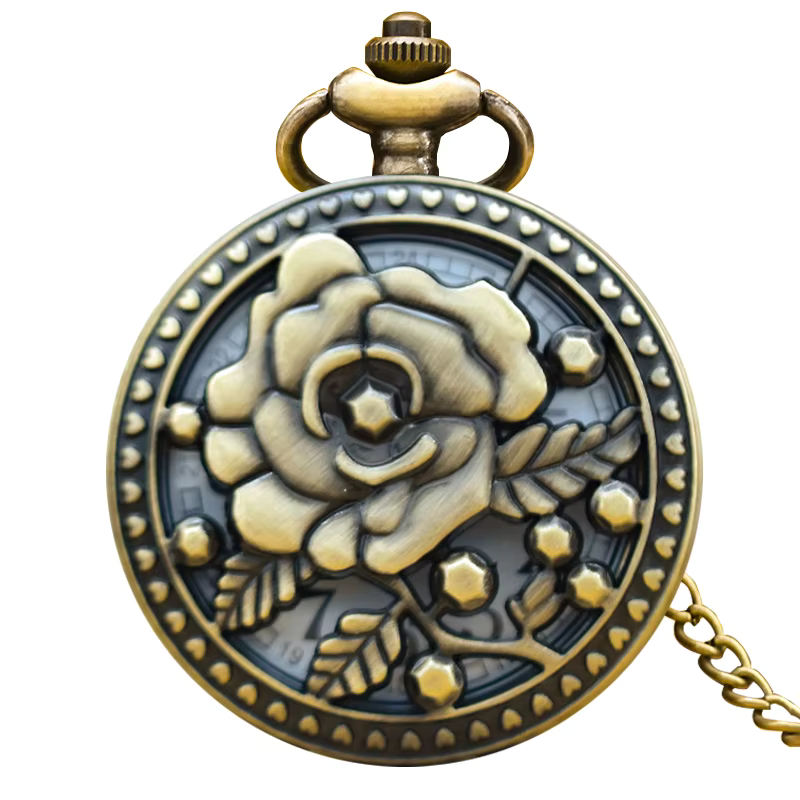 Reloj de bolsillo quartz vintage color bronce