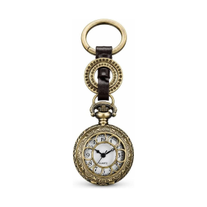 Reloj de bolsillo quartz vintage con llavero