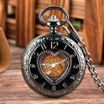 Reloj de bolsillo steampunk con apertura de corazón