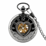 Reloj de bolsillo steampunk con apertura de corazón