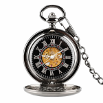 Reloj de bolsillo steampunk con apertura de corazón