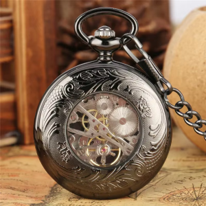 Reloj de bolsillo steampunk con cabujón turquesa