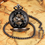 Reloj de bolsillo steampunk con cabujón turquesa