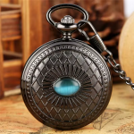 Reloj de bolsillo steampunk con cabujón turquesa