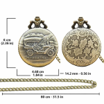 Reloj de bolsillo steampunk con coche antiguo