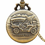 Reloj de bolsillo steampunk con coche antiguo
