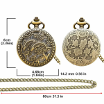 Reloj de bolsillo steampunk con delfines de latón