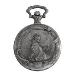 Reloj de bolsillo steampunk con dragón en relieve — Plateado