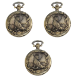 Reloj de bolsillo steampunk con dragón en relieve — Trío bronce