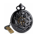 Reloj de bolsillo steampunk con dragón y fénix