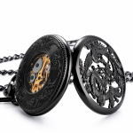 Reloj de bolsillo steampunk con dragón y fénix