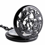 Reloj de bolsillo steampunk con dragón y fénix