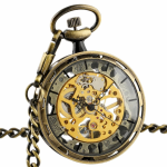 Reloj de bolsillo steampunk con esfera calada