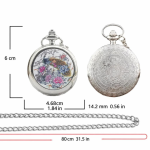Reloj de bolsillo steampunk con esfera de pavo real