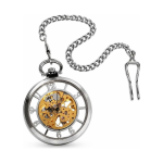 Reloj de bolsillo steampunk con esfera esqueletizada