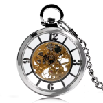 Reloj de bolsillo steampunk con esfera esqueletizada
