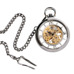 Reloj de bolsillo steampunk con esfera esqueletizada