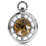 Reloj de bolsillo steampunk con esfera esqueletizada