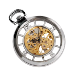 Reloj de bolsillo steampunk con esfera esqueletizada