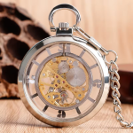 Reloj de bolsillo steampunk con esfera esqueletizada