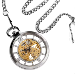 Reloj de bolsillo steampunk con esfera esqueletizada