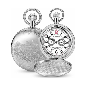 Reloj de bolsillo steampunk con locomotora