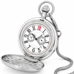 Reloj de bolsillo steampunk con locomotora