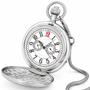 Reloj de bolsillo steampunk con locomotora