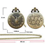 Reloj de bolsillo steampunk de bronce con águila