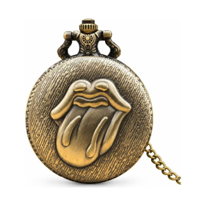 Reloj de bolsillo steampunk de bronce con boca en relieve