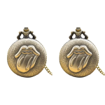 Reloj de bolsillo steampunk de bronce con boca en relieve — Lote de 2
