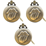 Reloj de bolsillo steampunk de bronce con boca en relieve — Lote de 3