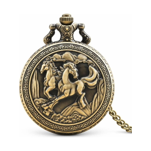 Reloj de bolsillo steampunk de bronce con cuarzo