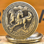 Reloj de bolsillo steampunk de bronce con cuarzo