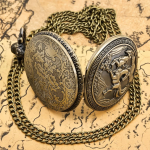 Reloj de bolsillo steampunk de bronce con cuarzo