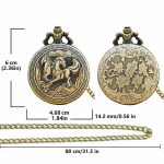 Reloj de bolsillo steampunk de bronce con cuarzo