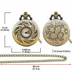 Reloj de bolsillo steampunk de bronce con esfera calada