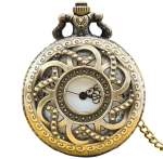 Reloj de bolsillo steampunk de bronce con esfera calada