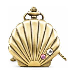 Reloj de bolsillo steampunk de bronce con tapa de concha
