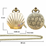 Reloj de bolsillo steampunk de bronce con tapa de concha