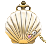 Reloj de bolsillo steampunk de bronce con tapa de concha