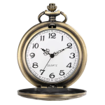 Reloj de bolsillo steampunk de cuarzo con barco de guerra